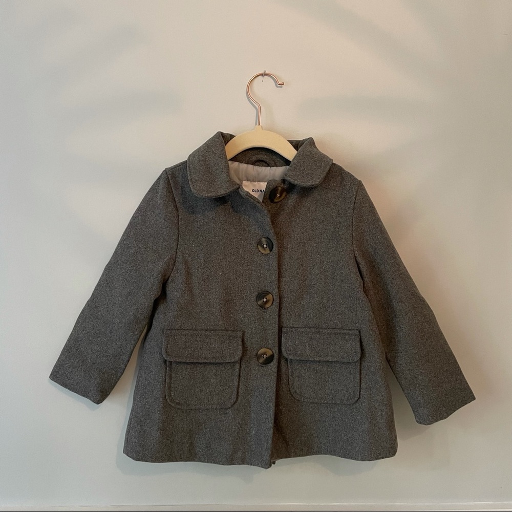 Old Navy Grey Toddler Peacoat - Picture 2 of 3